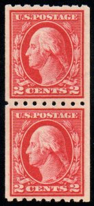 US #411 EST. $135 VF/XF OG NH, Pair, eye popping color, SELECT!