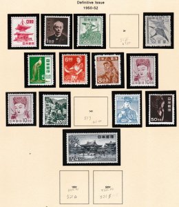 Japan # 509 / 521, Definitive, Incomplete set, Mint Hinged, 1/3 Cat