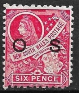 1888 New South Wales ScO27 6p Official MH