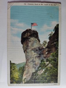 SCOTT #552 POSTAL HISTORY ON PICTURE POST CARD CHIMNEY ROCK AMERICAN FLAG