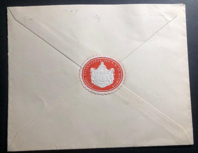 1938 The Hague Netherlands Royalty Official Cover To Oss Back Seal