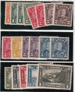 CANADA # 162-177+165a,166b,extras 163,169- SCARE MILKY 170 al VARIETIES COMPLETE