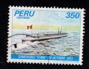 Peru  Scott 802 used 1983 Submarine Ferre 1983 used stamp