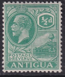 1921 -29 Antigua KGV King George V ½ pence MNH Wmk 4 Sc# 42 CV $5.00 Stk #2