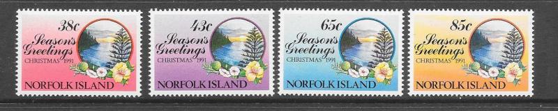 NORFOLK ISLAND - #510-13-CHRISTMAS 1991   MNH