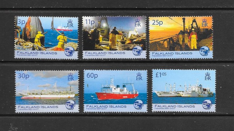 FISH - FALKLAND ISLANDS #924-9  FISHERIES  MNH