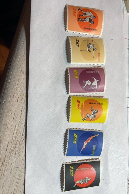 6 republic of China Olympic stamps mint