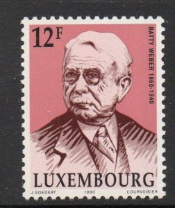 Luxembourg Sc 831 1990 Batty Weber stamp mint NH