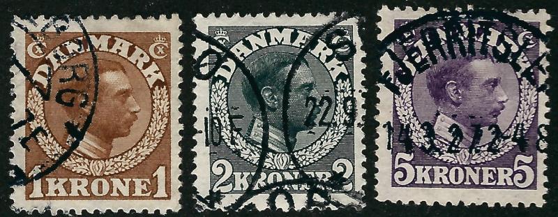 Denmark Nice SC #132-134 F-VF Used SCV$15...Grab a Sweet Deal!