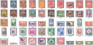 Lot of 343 US Stamps. No Duplicates. Cat Value $8800.00