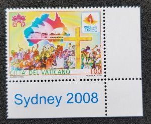 Vatican 23rd World Youth Day Australia Sydney 2008 Opera (stamp title) MNH