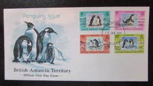 1979 British Antarctic Territory unaddressed FDC #72-75 Penguin Halley Bay CDS