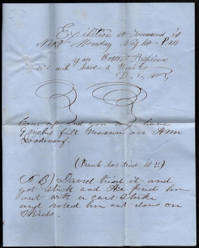 $US Stampless West Brattleboro VT. Nov. 8, 1853, 3 page letter