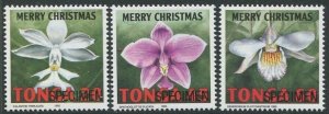 Tonga 1995 SG1329-1332 Merry Christmas Flowers SPECIMEN (3) MNH