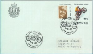 89921  - SAN MARINO - Postal History - SPECIAL POSTMARK 1987  Motorcycling MOTO