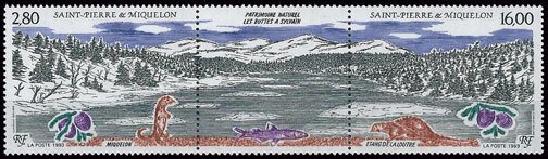 Scott #594a Nature strip MNH