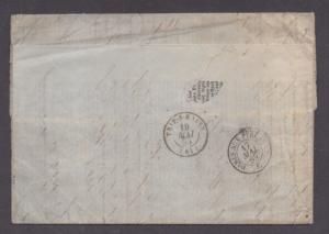 **US 19th Century Cover SC# 31, 32, 33 Strip of 3 on RARE Cover,1859, Encl 