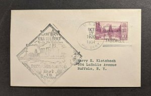 1934 USS Hulbert Decommissioned Navy Cover Buffalo NY Hail and Farewell Cancel