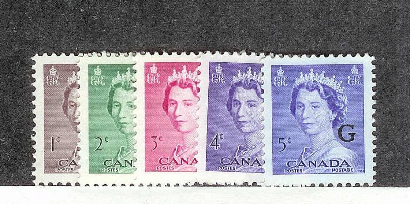 CANADA #O33/37 unused hinged