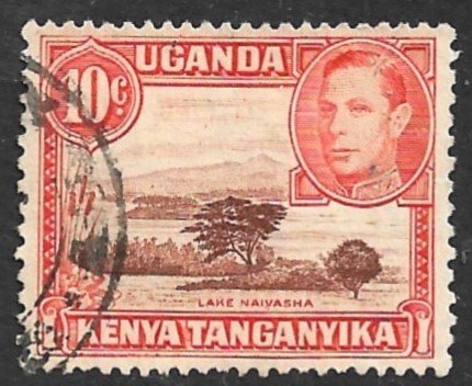 KENYA UGANDA TANGANYIKA 1938-54 KGVI 10c Lake Naivasha Pictorial Sc 69 VFU