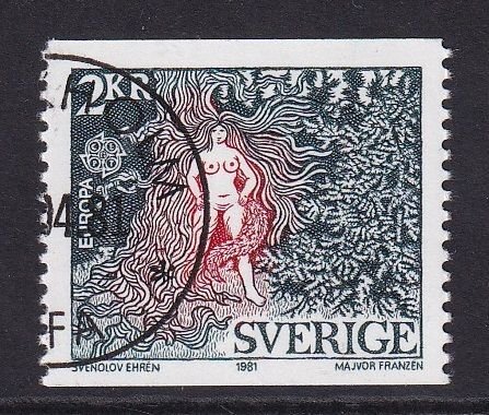 Sweden   #1353  cancelled 1981  Europa 2k  lady of the woods