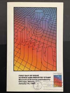 1983 Science and Industry Stamp Autographed First Day Ceremony Program Sc# 2031