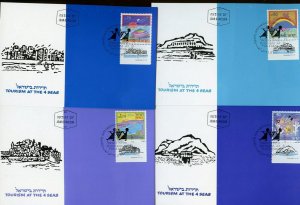 ISRAEL 1989 TOURISM  SET ON  MAXIMUM CARDS FIRST DAY CANCELED