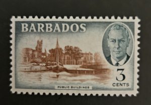 Barbados 1950 SG273 mm 3c.  KGVI pictorial definitive issue