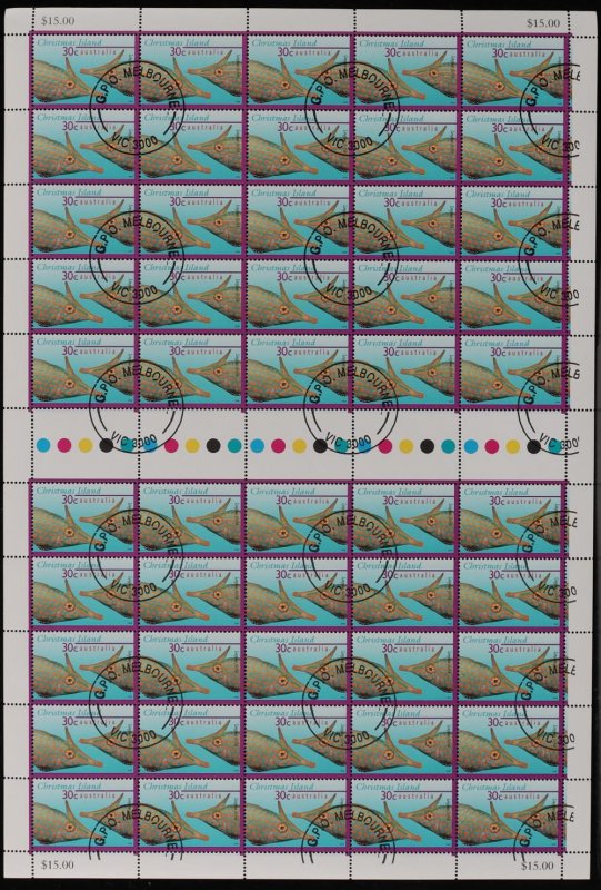 Christmas Island 1993-2002 sheets. Total FV $400. SG cat £709. (11 sheets).