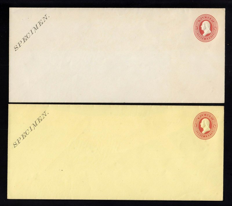 UO51 & 52, UPSS #WD76-2 & 82 3c OFFICIAL SPECIMEN FORM 17, UPSS Cat 140.00