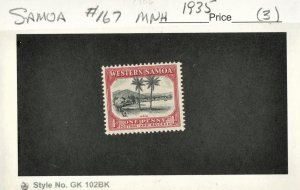 SAMOA #167, MINT NH ON 102 CARD - 1935 - SAM005