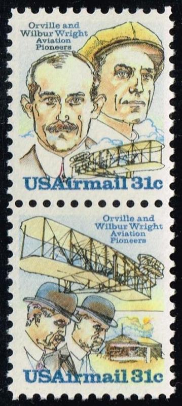 US #C92a Wright Brothers Se-tenant Pair; MNH (1.30)