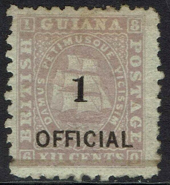 BRITISH GUIANA 1881 SHIP 1 OFFICIAL ON 12C 