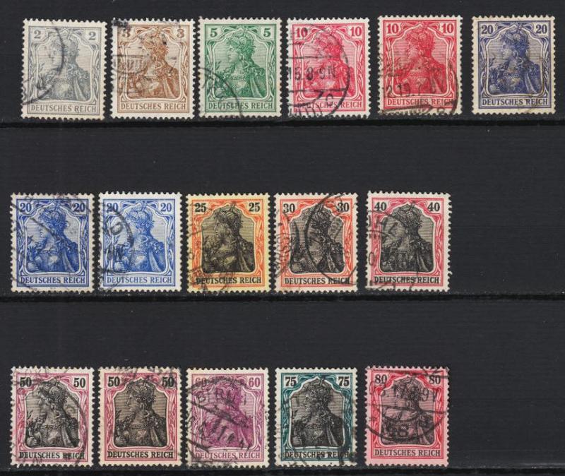 Germany  - 1905 Germania (Wmk.Lozenges) set to 80pf(2950)