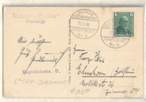 German Naval Feldpost: M-6 SMS Emden 3/27/1936 (54749)