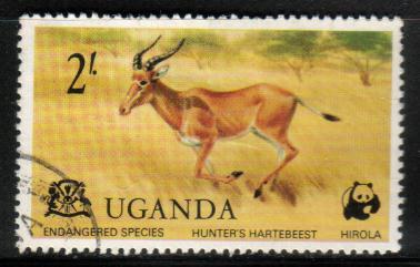 Hunter's Hartebeest, Endagered Species, Uganda SC#178 used