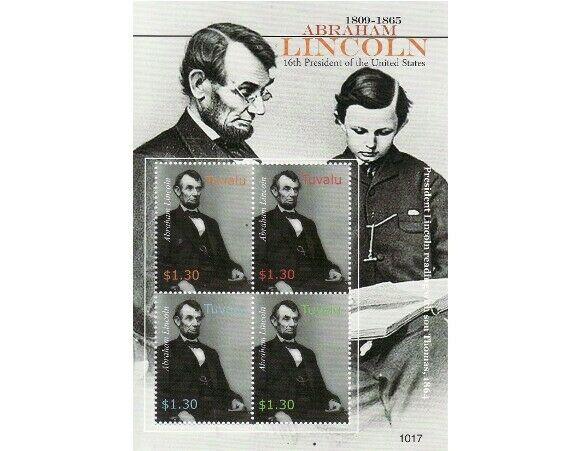 Tuvalu - Abraham Lincoln - 4 Stamp  Sheet TUV1017