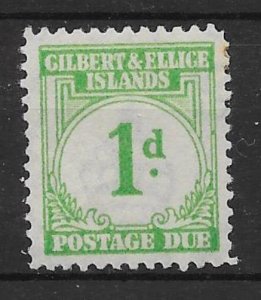 GILBERT & ELLICE IS. SGD1 1940 1d EMERALD-GREEN POSTAGE DUE MTD MINT