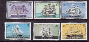Bermuda-Sc#337-42- id6-unused NH set-Tall Ships-1975-please note there is gum