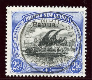 Papua 1906 Lakatoi 2½d black & ultramarine (C) VFU. SG 41. Sc 22.