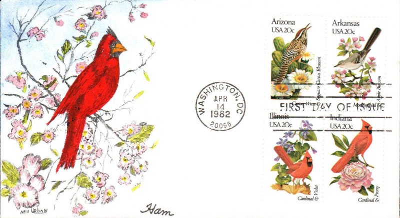 #1953-2002 Birds - Flowers Ham FDC Set
