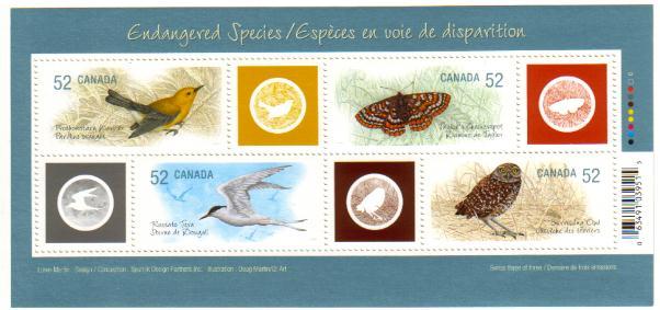 CANADA - #2285 ENDANGERED SPECIES SOUVENIR SHEET- 3rd Series