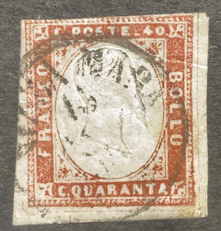 AlexStamps SARDINIA #13 VF Used Genuine, SON