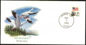 USA 1983 Waterbirds of States - South Dakota - The Snow Goose Envelope Cancel