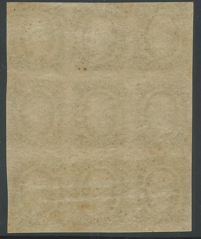 CSA Scott #12c (AD) Mint OG LH Block of 9 Confederate Stamps VF w/ CSA Cert