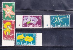 Barbados 348-352 Set MNH Flowers