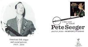 Pete Seeger FDC w/ b&w pictorial postmark  #1 of 2