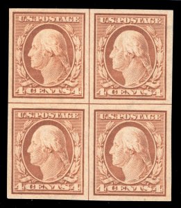 MOMEN: US STAMPS #346 CENTER LINE BLOCK MINT OG NH VF+ PF CERT LOT #77545