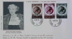 Belgium 1956 FDC 80th Birthday of Queen Elisabeth and Foundation X838-