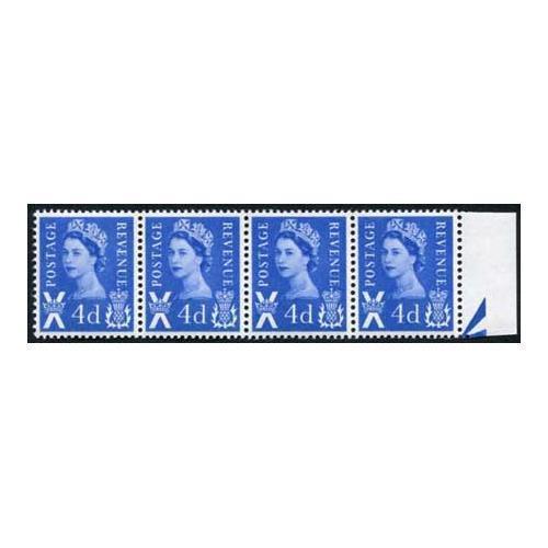 Scotland Spec XS9a 4d U/M Strip inc Dot before second E of Revenue